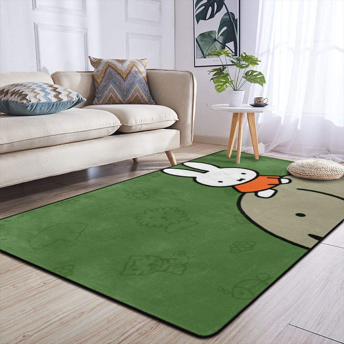 Amazon | ミッフィー ラグ カーペット 洗える ラグマット 滑り止め付